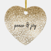 Girly Glam Gold Leopard Print Glitzer Sparkone Keramik Ornament (Vorne)