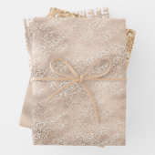 Girly Glam Gold Liebe Peace Glitzer Leopard Print Geschenkpapier Set (Beispiel)