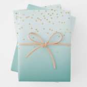 Girly Glam Gold Mini Confetti Mint Ombre Geschenkpapier Set (Beispiel)