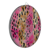Girly Glam Gold Pink Black Leopard Dartscheibe (Vorderseite Links)