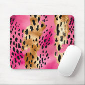 Girly Glam Gold Pink Black Leopard Mousepad (Mit Mouse)