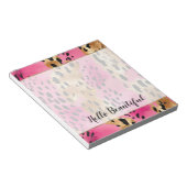 Girly Glam Gold Pink Black Leopard Notizblock (angewinkelt)