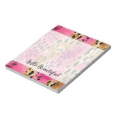 Girly Glam Gold Pink Black Leopard Notizblock (Rotiert)