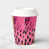 Girly Glam Gold Pink Black Leopard Pappbecher (Rechts)