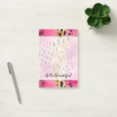 Girly Glam Gold Pink Black Leopard Post-it Klebezettel (Büro)
