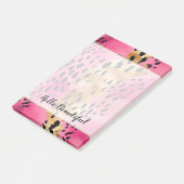 Girly Glam Gold Pink Black Leopard Post-it Klebezettel (angewinkelt)