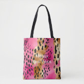 Girly Glam Gold Pink Black Leopard Tasche (Vorderseite)