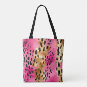 Girly Glam Gold Pink Black Leopard Tasche (Rückseite)