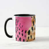 Girly Glam Gold Pink Black Leopard Tasse (Links)