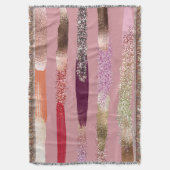 Girly Glam Gold Pink Glitzer Metallische Pinselstr Decke (Vorderseite Vertikal)