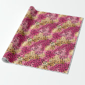 Girly Glam Gold Pink Leopard Geschenkpapier (Ungerollt)