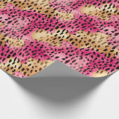 Girly Glam Gold Pink Leopard Geschenkpapier (Ecke)
