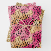 Girly Glam Gold Pink Leopard Geschenkpapier Set (Beispiel)