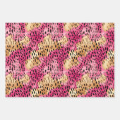 Girly Glam Gold Pink Leopard Geschenkpapier Set (Vorderseite)