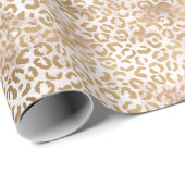 Girly Glam Gold Pink Leopard Print Geschenkpapier (Rolleneckpunkt)