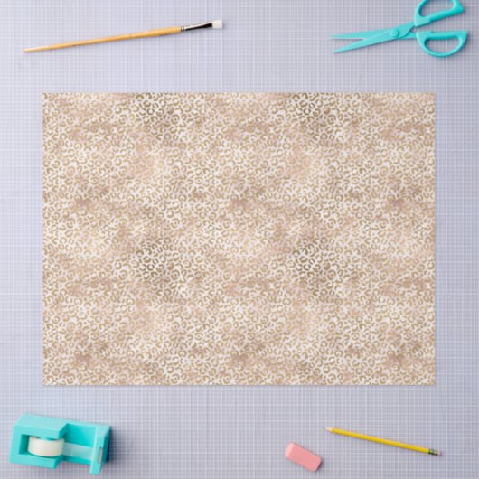 Girly Glam Gold Pink Leopard Print Seidenpapier (Basteln)