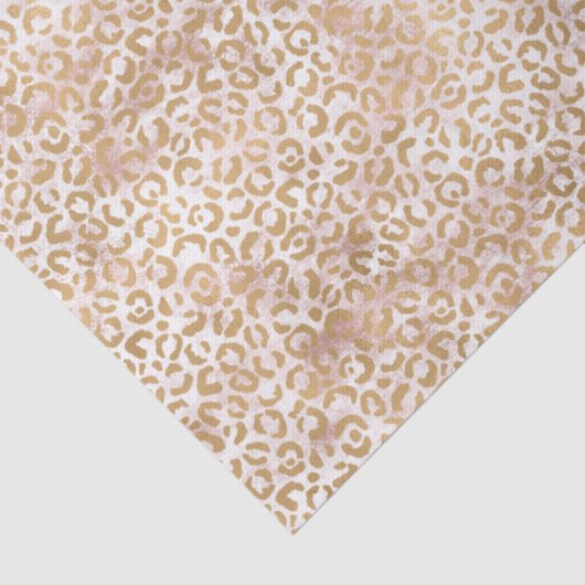 Girly Glam Gold Pink Leopard Print Seidenpapier (Detail)