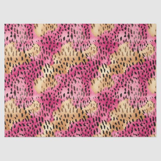 Girly Glam Gold Pink Leopard Seidenpapier (Vorderseite)