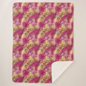 Girly Glam Gold Pink Leopard Sherpadecke (Vorderseite)