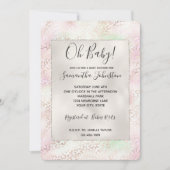 Girly Glam Gold Pink Mint Ombre Leoaprd Print Einladung (Vorderseite)