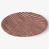 Girly Glam Gold Rote Streifen Pappteller (Schrägansicht)