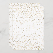 Girly Glam Gold Sparkle Confetti Babydusche Einladung (Vorne/Hinten)