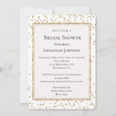 Girly Glam Gold Sparkle Confetti Brautparty Einladung (Vorderseite)