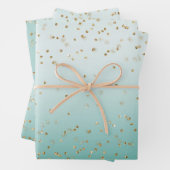 Girly Glam Gold Sparkle Confetti Mint Glitzer Geschenkpapier Set (Beispiel)