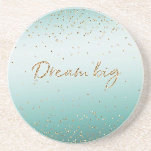 Girly Glam Gold Sparkle Confetti Mint Glitzer Getränkeuntersetzer (Vorne)
