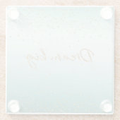 Girly Glam Gold Sparkle Confetti Mint Glitzer Glasuntersetzer (Rückseite)