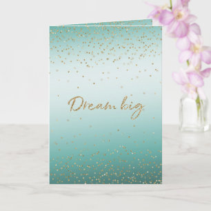 Girly Glam Gold Sparkle Confetti Mint Glitzer Karte