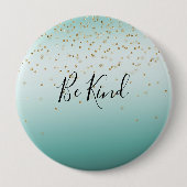Girly Glam Gold Sparkle Confetti Mint Ombre Person Button (Vorderseite)