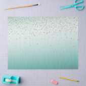 Girly Glam Gold Sparkle Confetti Mint Ombre Seidenpapier (Basteln)