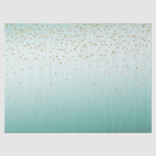 Girly Glam Gold Sparkle Confetti Mint Ombre Seidenpapier