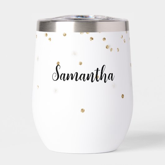 Girly Glam Gold Sparkle Confetti Personalisiert (Vorderseite)