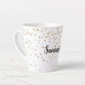 Girly Glam Gold Sparkle Confetti Personalisiert Milchtasse (Linke Ecke)
