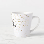 Girly Glam Gold Sparkle Confetti Personalisiert Milchtasse (Rechts)
