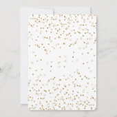 Girly Glam Gold Sparkle Confetti Wedding Einladung (Rückseite)
