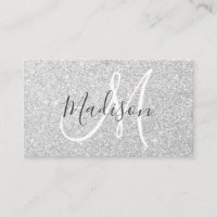Girly & Glam Grau Silver Glitzer Glitzern Monogram