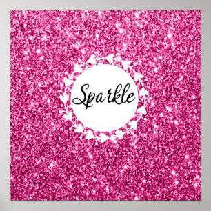 Girly & Glam Helles Pink Glitter Funkeln Weiße Her Poster