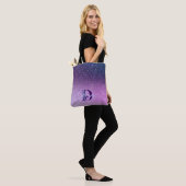 Girly Glam Hot Lila Glitzer Glitzern Monogram Tasche (Am Model)