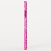 Girly Glam Hot Pink Glitzer Glitzern Monogram Name Case-Mate iPhone Hülle (Hinten/Rechts)