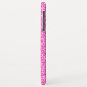 Girly Glam Hot Pink Glitzer Glitzern Monogram Name Case-Mate iPhone Hülle (Hinten/Links)