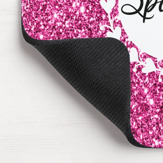 Girly & Glam Hot Pink Glitzer Sparkle Mousepad (Ecke)