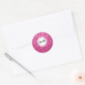 Girly & Glam Hot Pink Glitzer Sparkle Runder Aufkleber (Umschlag)