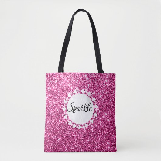 Girly & Glam Hot Pink Glitzer Sparkle Tasche (Vorderseite)