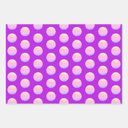 Girly Glam Hot Pink Sparkling Glittery Polka Dots Geschenkpapier Set (Vorderseite 2)