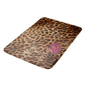 Girly Glam Leopard Hugs & Kisses Lips Badematte (Schrägansicht)