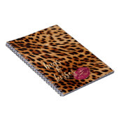 Girly Glam Leopard Hugs & Kisses Lips Notizblock (Rechte Seite)