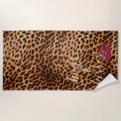 Girly Glam Leopard Kisses Lips Strandtuch (Vorderseite)